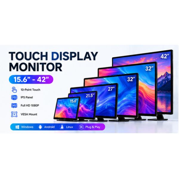 11.6 15.6 23.8 27 23.8 32 Inch UHD 4K 3840*2160 Industrial Open Frame LCD Touch Screen Monitor LCD Display with HD DP USB Ports