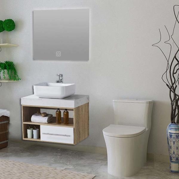 Premium Bathroom Cabinet Set PVC Surface With Vanities Eco Friendly
