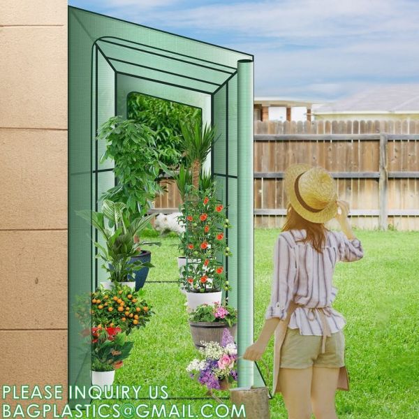 Heavy-Duty Poly Balcony Large Walk In Tunnel Plastic Greenhouse Tent For Winter Indoor Garden Winter PVC Mini