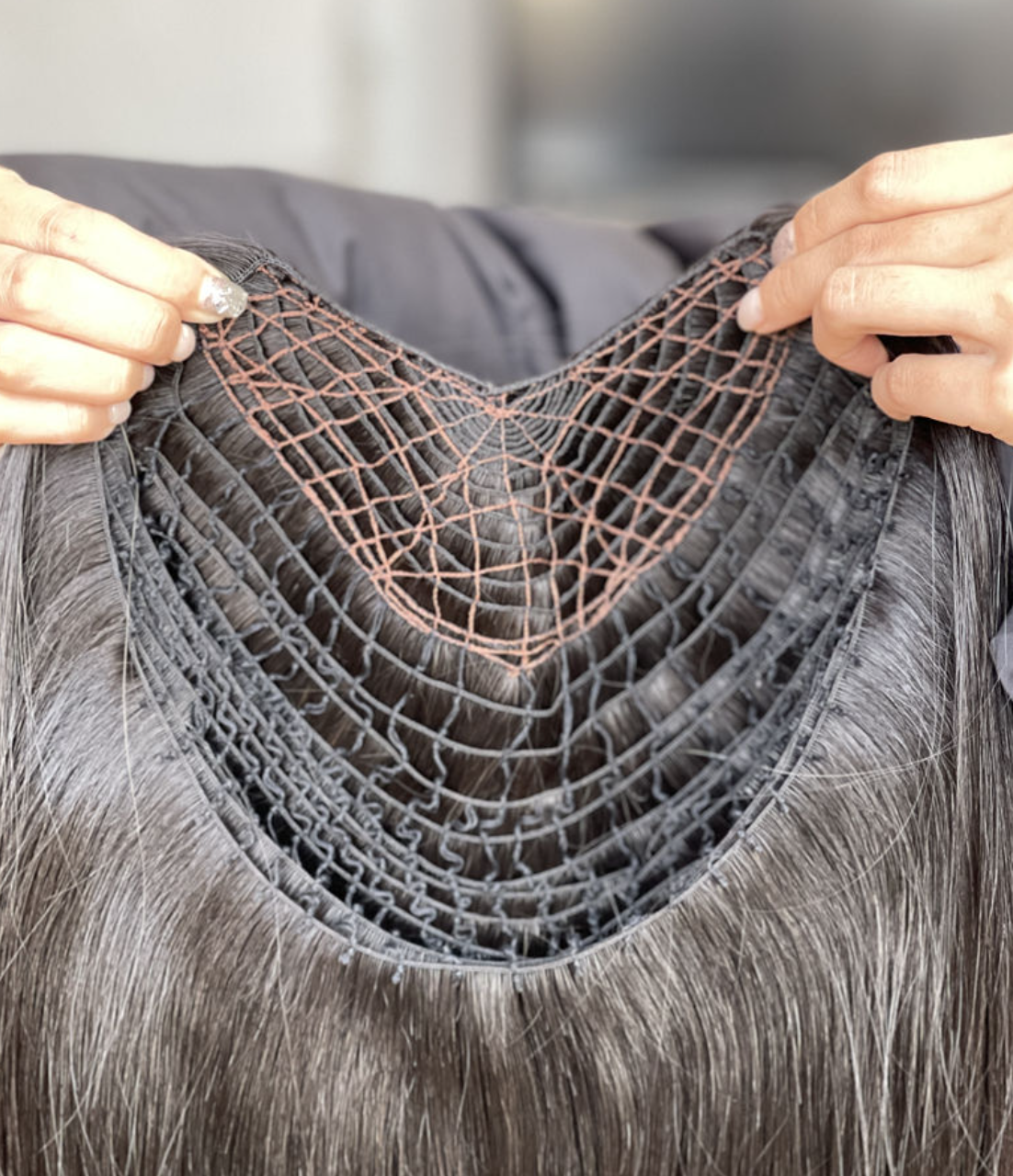 High Quality Natural Long Brown Integration Fishnet Base Virgin Multi Parting Hand Tied Human Hair Topper For Woman