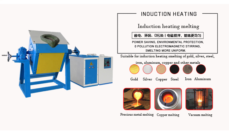 Печь 35kw 30kg электрической индукции средней частоты золота плавя