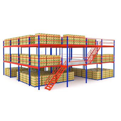 Multi Layer Steel Structure Mezzanine Rack With Powder Coating Antirust Finishing