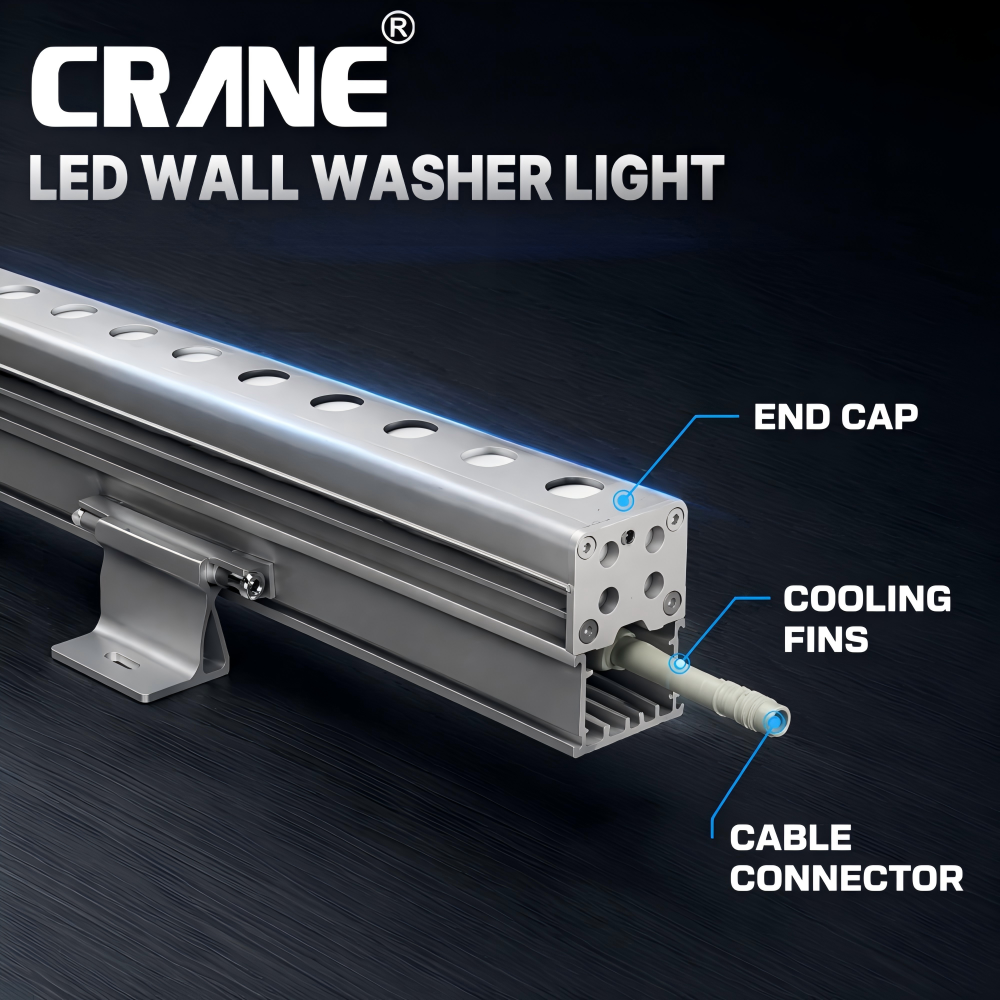 IP65 RGB RGBW LED Wall Washer Lights DMX512 Control Dimmable Adjustable Install Angle
