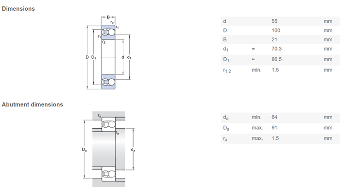 Motorcycle Self Aligning Ball Bearing NSK 1211 Bearing 55×100×21mm