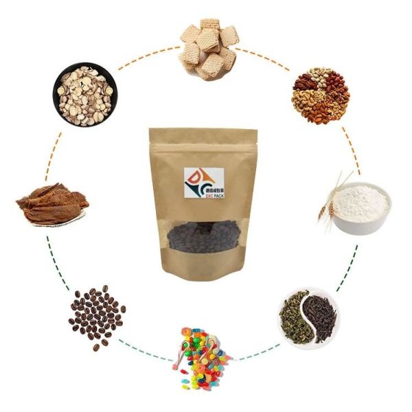 Clear Laminated Zipper Plastic 250ml Stand Up Coffee Pouches