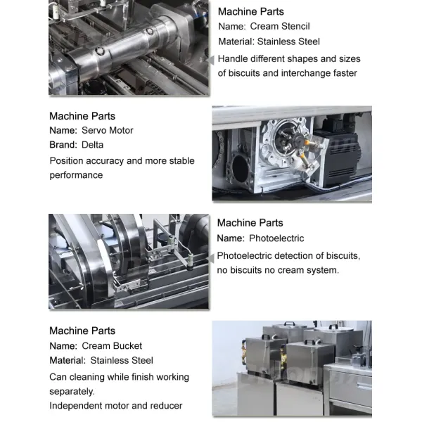 Chocolate Flavor Cream Biscuit Sandwich Machine with Pile Biscuit Packing Machine