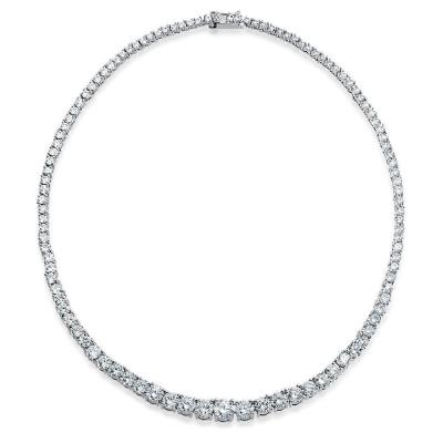 Iced Out Tennis Chain White Mix CZ Pong Setting Ice Necklace For Hip Hop Lovers