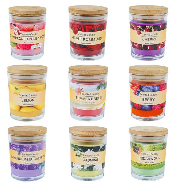 Soy Wax Glass Jar Scented Candle Luxury Aromatherapy Candle In Transparent Glass Jar