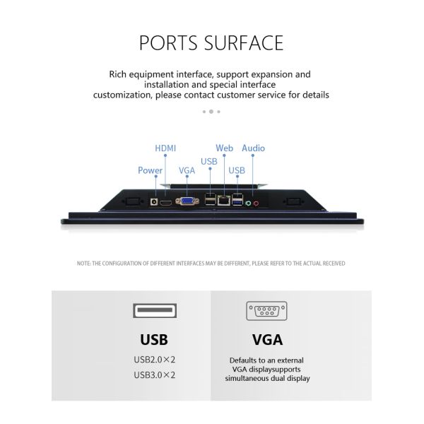17 19 21,5 дюймовый IP65 пылестойкий сенсорный экран ПК для автобусов, метро и парковки