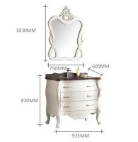 600mm 850mm Solid Wood Vanity For Bathroom Floating Bathroom Vanity With Drawers