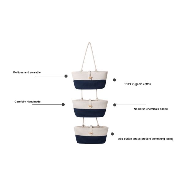 Home Decoration Basket For Plants Cotton Rope Woven Rattan Flower Pots Planter Cotton Rope Woven Rattan Flower Pots