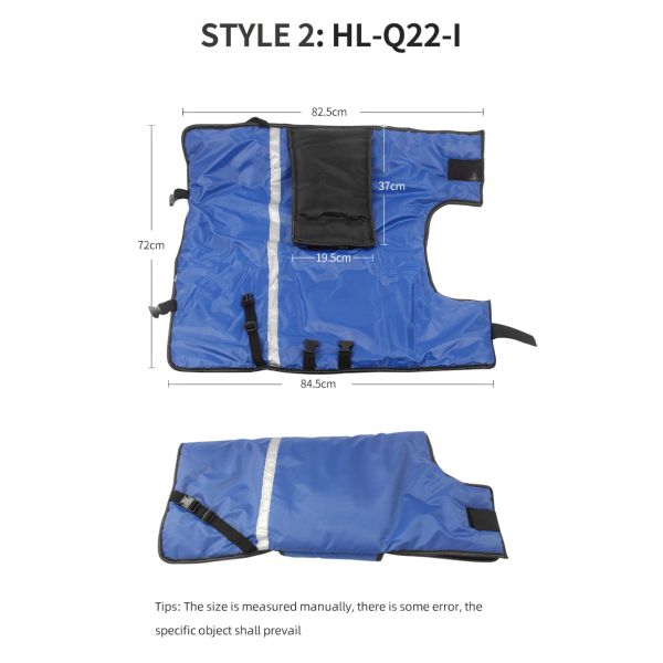 Capa de ternera de tela azul oxfordiana impermeable para terneras de 38-45 kg