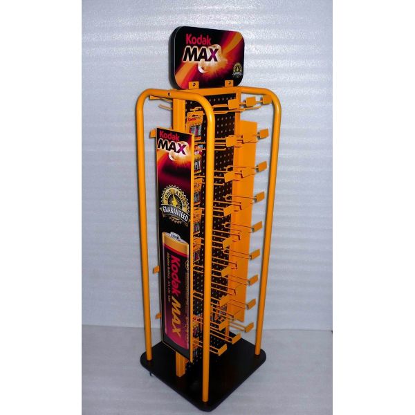 AAA Battery Point Of Sales Displays Counter Display Stand With Hanging Hooks
