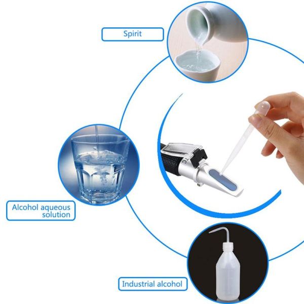 Handheld Refractometer with 0-80% Brix Range and ATC for Accurate Alcohol and Sugar Measurement