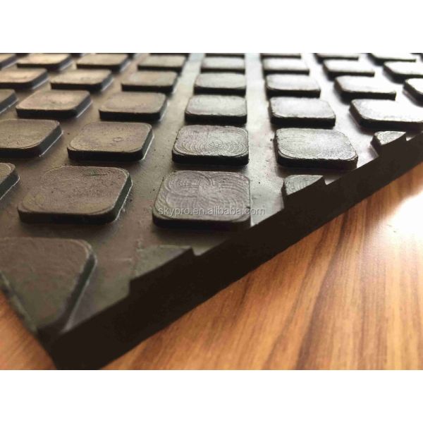 8mm Thickness Double Side Heavy Duty Rubber Horse Stall Mat with Square Hexagon Pattern