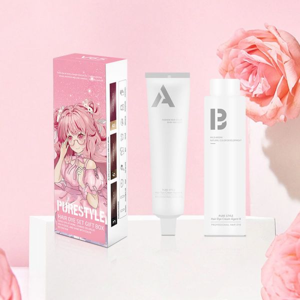 Purestyle Male Female Herbal OEM Hair Dye Set Household Ammonia Free Permanent Hair Color Manufacturer Supply