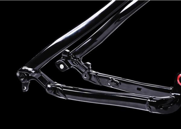 Full Suspension Aluminum Alloy Bike Frame , 140 Mm Travel Black Bicycle Frame
