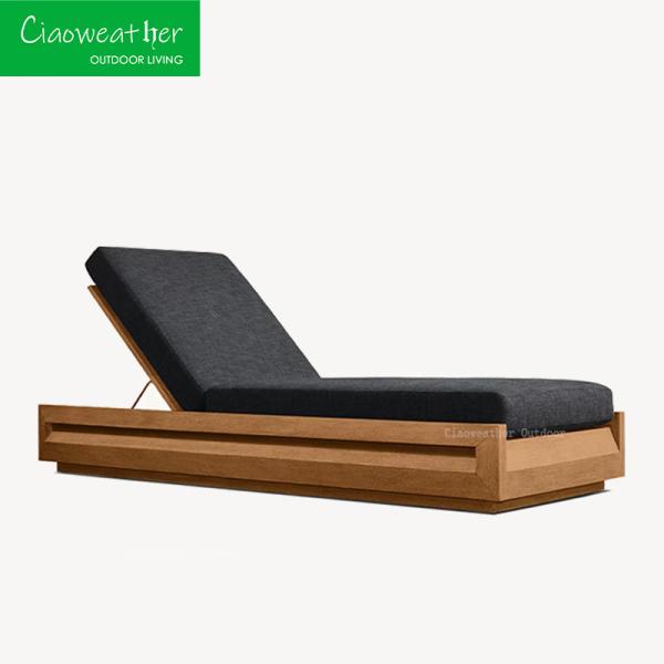 Modern Outdoor Furniture Luxury Resort Beach Chaise Villa Pool Lounge Chairs Outdoor Pool Teak Outdoor Sun Lounge Chair