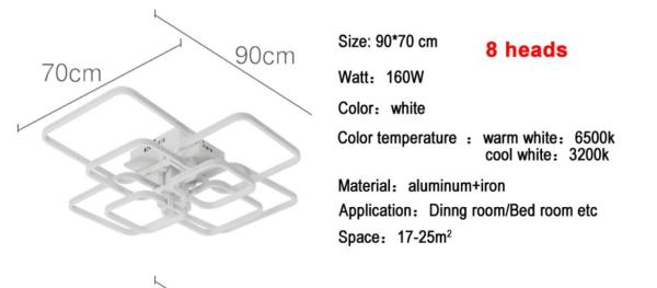 Rectangle ceiling Lights Acrylic Lampshade Square Rings For Living Room Bedroom Home ceiling lamp (WH-MA-69)