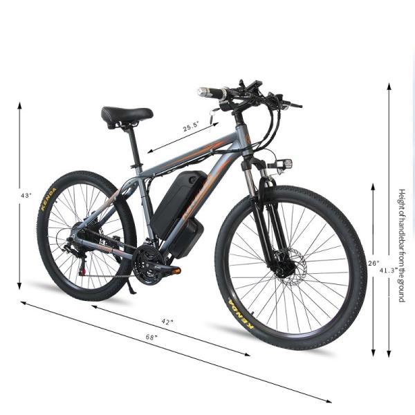 LED Headlight 26 Inch Electric Mountain Bike Battery Assist KETELES Multipattern