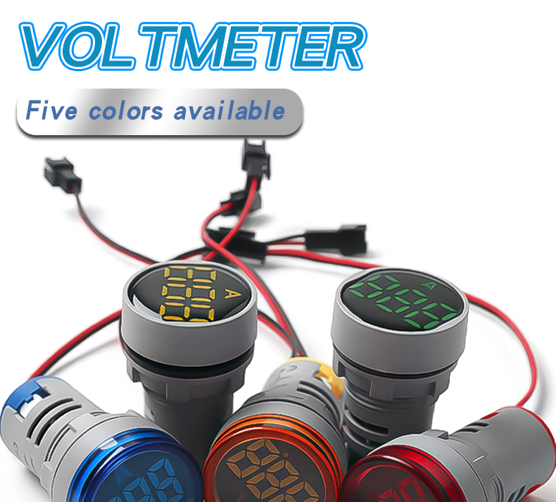 Digital LED Ammeter AD16-22AM Mini Open Hole Current Meter with Indicator Light Small AC Panel Meter