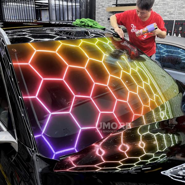 Premium Red Chameleon Car Windshield Protection Tint Film EPU Explosion Proof Self Healing Car Window Shield Protective Films