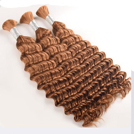 Double Drawn Deep Wave Human Hair Bulk For Braiding Natural Black