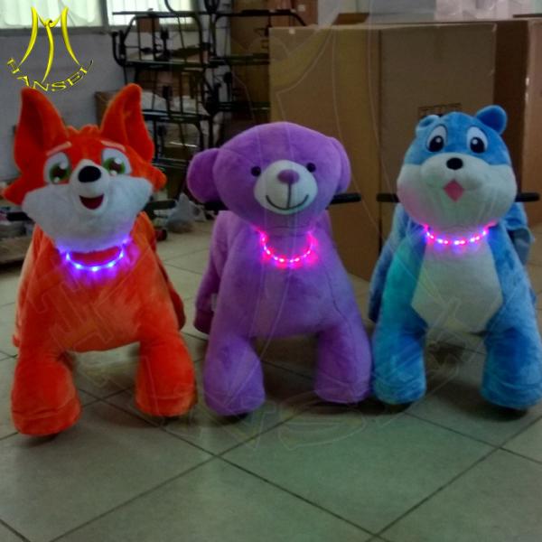 Hansel indoor amusement park equipment electric plush rideable animals for sale