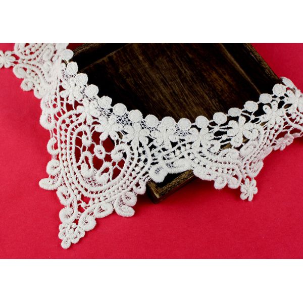 Emrbroidered Cotton Collar Applique With Retro Guipure Lace Pattern Custom