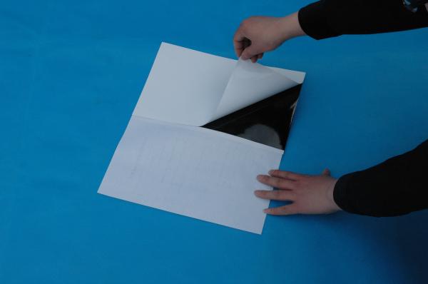 G041 Black sticker footprint sample collecting sheet