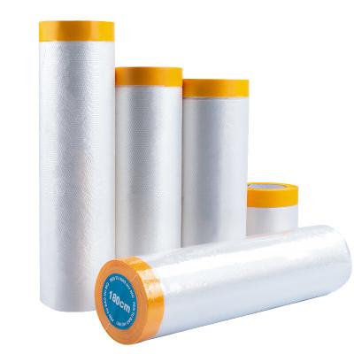 Automotive Paint Plastic Pre Taped Masking Film For Outdoor Indoor