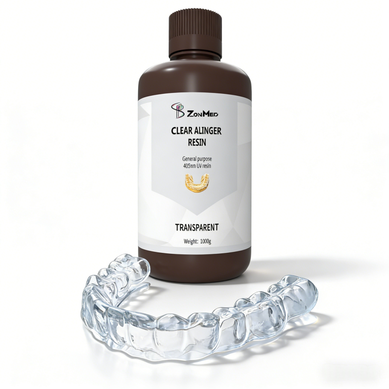 Transparent clear aligner resin cool storage condition and low shrinkage rate combined for effective dental applications