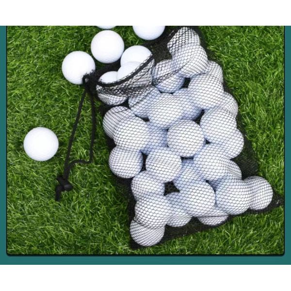 Polyester Sports Drawstring Bag Mesh Pocket Net Pouch For Storage Golf Tennis Ball