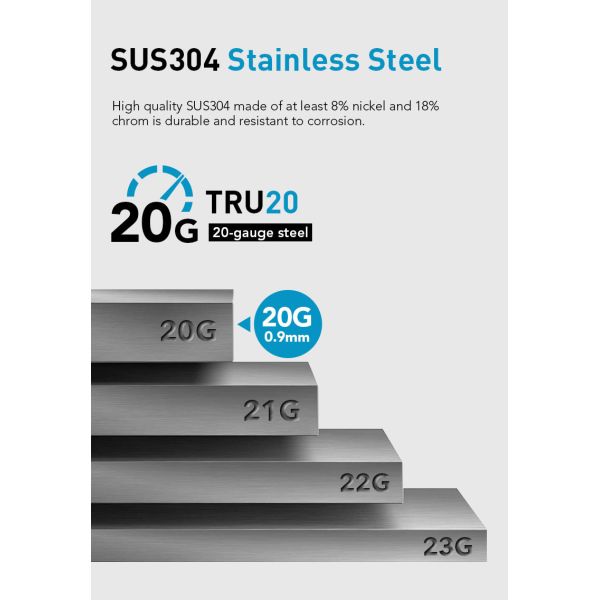 20 Gauge Stainless Steel Kitchen Sink Dual Mount With Satin Polished Finish