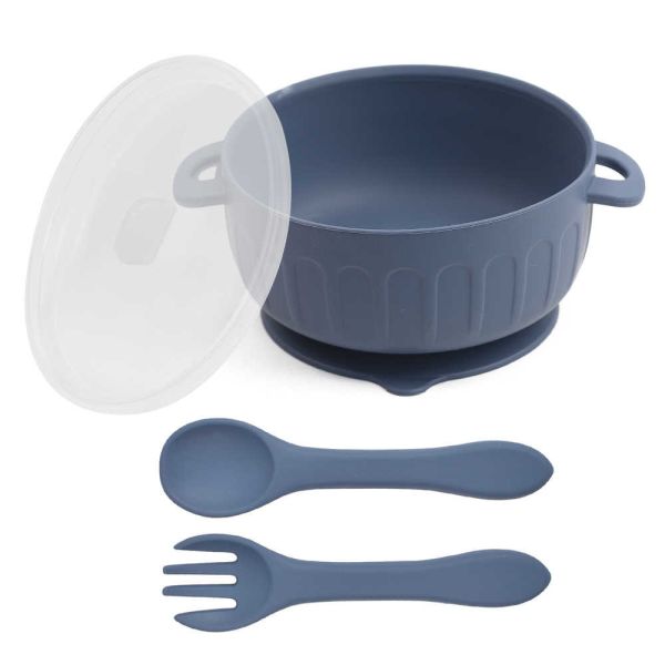 400ml Baby Silicone Feeding Set Silicone Feeding Bowl For 0-3 Years Old Kids