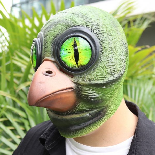 Latex Material Fantasy Mask for Role-Playing and Theatrical Use in One Size Fits Most Design