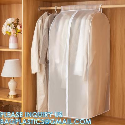 Customized Non-Woven Men'S Suit Bag For Travel Dust Folding Garment Bags PVC Clear Hanging Zip Suit Cover Bag
