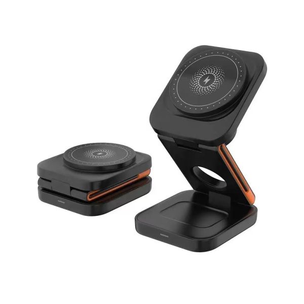 Fast Charging Phone Watch Earbud Charger 3 In 1 Foldable Wireless Stand Multi Function Cell Holder