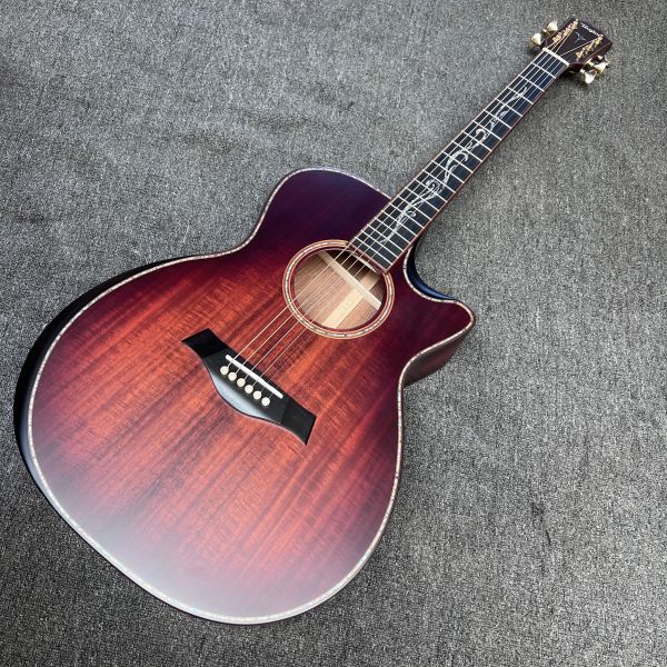 AAAAA solid koa top k24ce body SOLID KOA back side Taylor style acoustic guitar bone nut