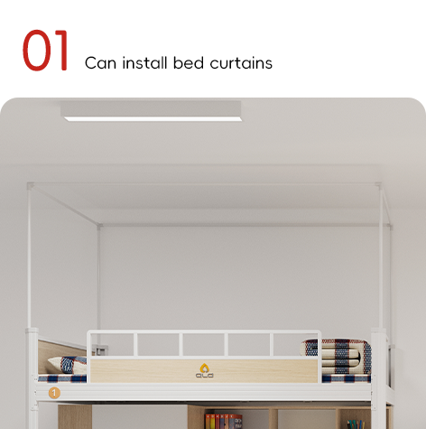Advanced Technology School Bunk Bed For Dormitory With Cutting Drilling And Polishing Processes