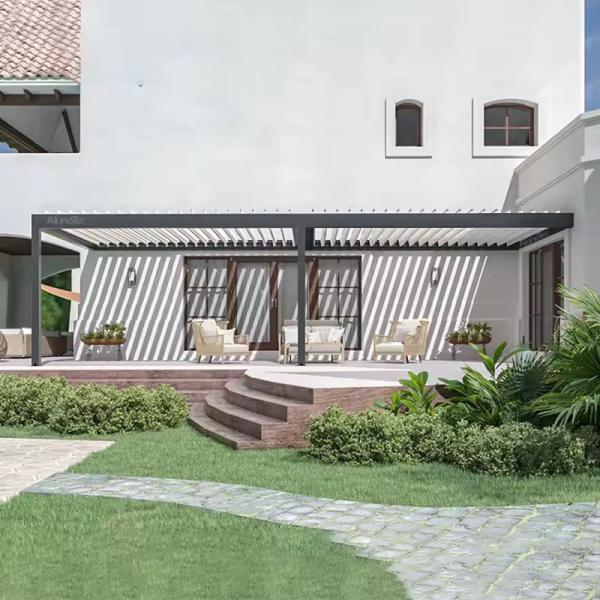 Waterproof and Customizable Aluminum Gazebo Adjustable Louvers 10 Years Warranty