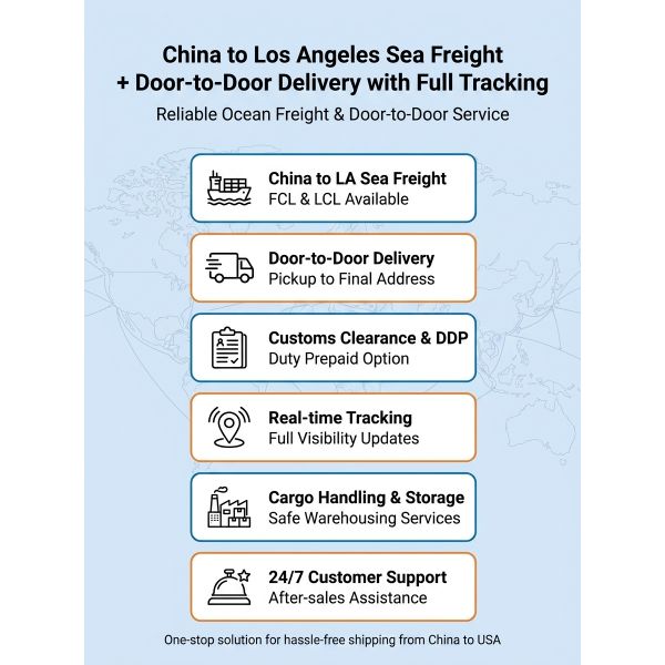 China To Los Angeles Sea Freight + Door-to-Door Delivery With Full Tracking