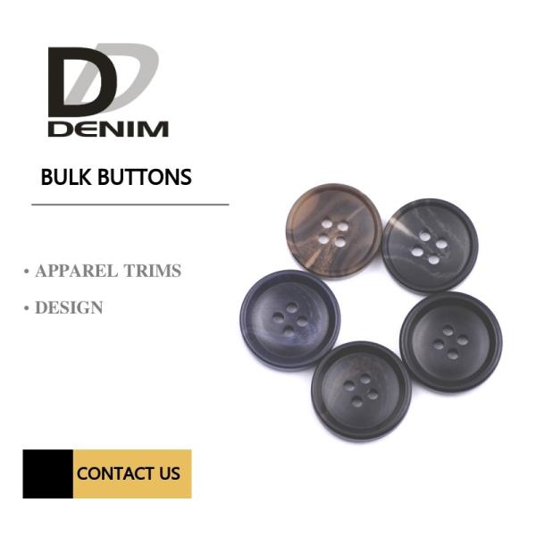 Fashion Concaved Camel Round Button 24L Classic Pattern Horn Buttons For Suit & Jacket