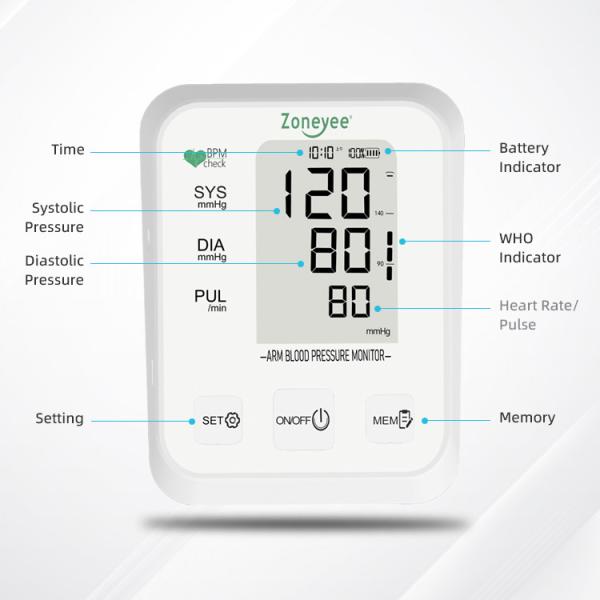 Electronic Sphygmomanomete Digital Blood Pressure Monitor Sphygmomanometer Blood Meter Pressure Monitor