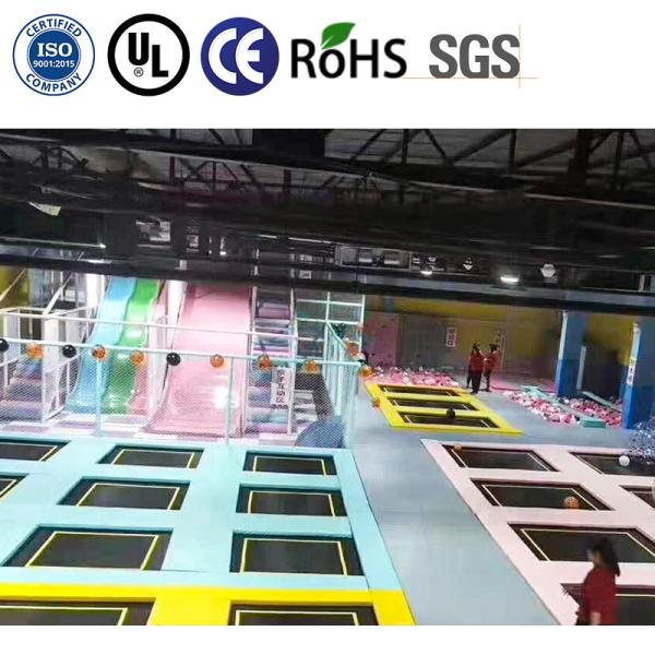 High Capacity Indoor Trampoline Park with Safety Net and Stainless Steel Frame for Commercial Use