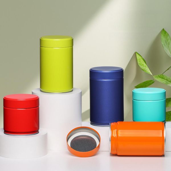 Matte Silver Tea Tin Cans Inward Lid 50x38mm 60x68mm Metal Container Candle Powder Pill