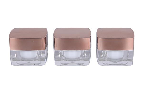 O creme 5ml cosmético luxuoso do Od 35mm range o quadrado acrílico do ouro