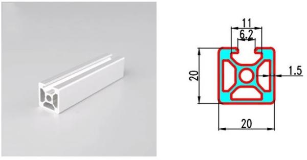 ISO9001 Industrial  6063 T3 10mm Slot Extrusion Aluminium Profile