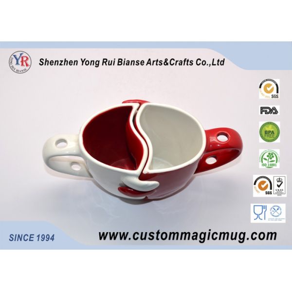 Fashion Novelty Porcelain Couples Coffee Mugs , Heat Sensitive Magic Mug