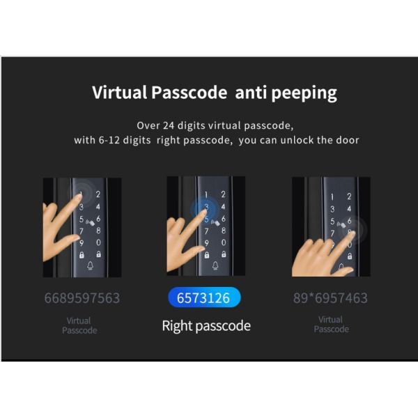 Black Smart Door Lock with Camera and Fingerprint 3D Face Recognition TUYA Waterproof Lock